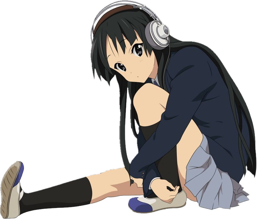 mio wearing headphones